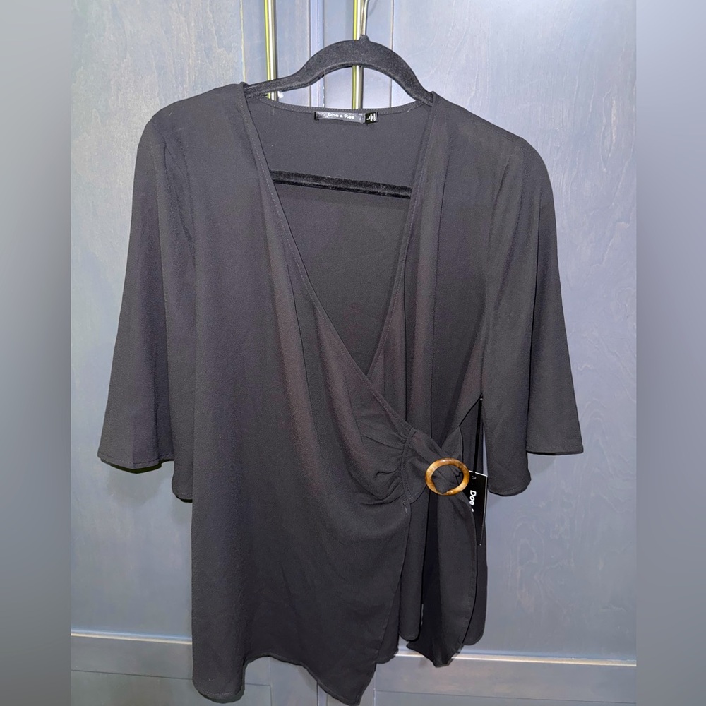 Doe & Rae Classic Black Blouse